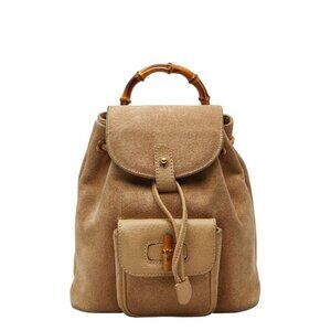 Gucci Bamboo Mini Backpack 003 Brown Leather